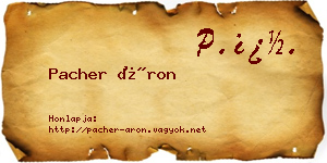 Pacher Áron névjegykártya